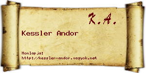 Kessler Andor névjegykártya